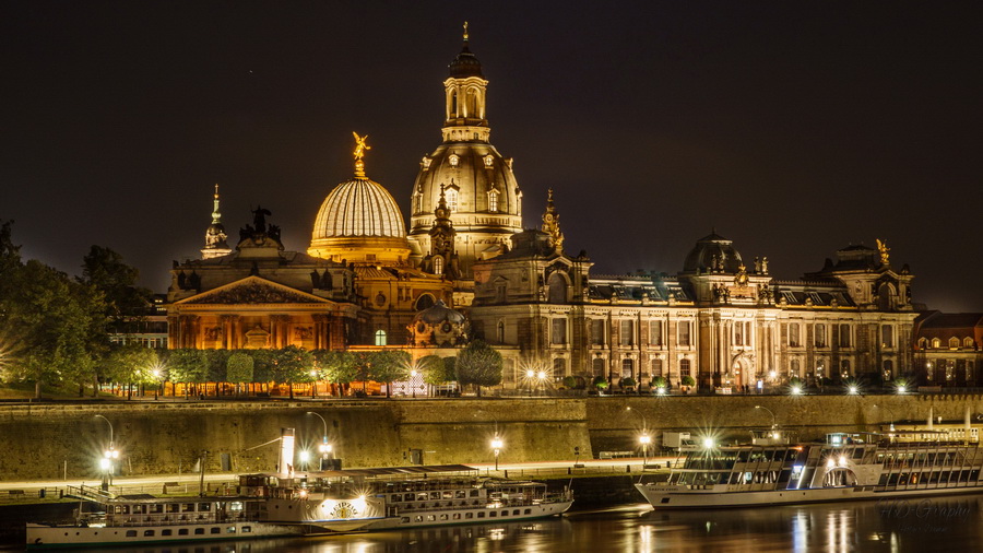 Bild Dresden Blick Frauenkirche bei Nacht © HD-Graphy.de